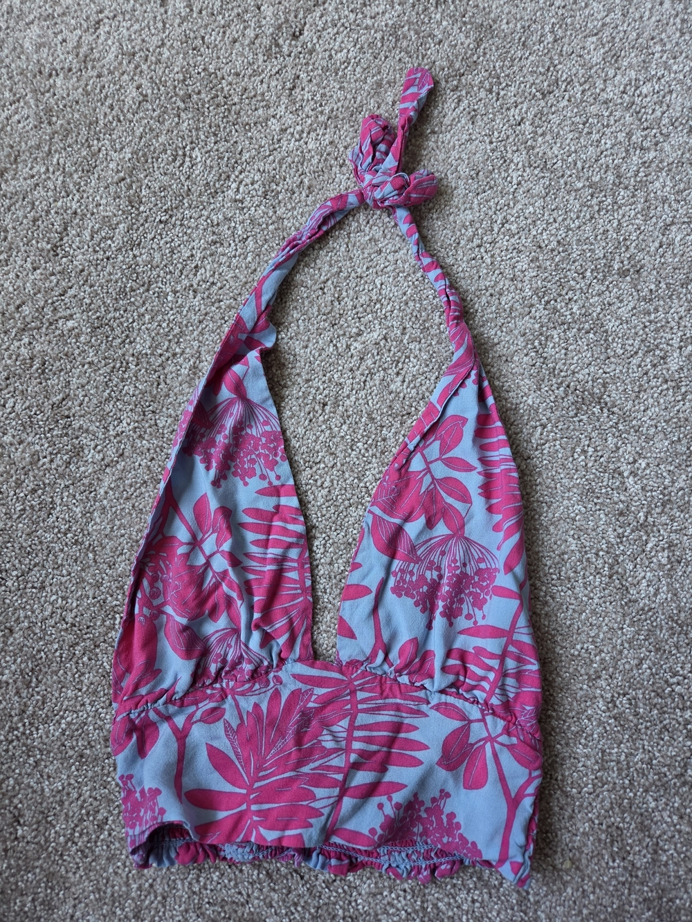 Kendall & Kylie Pink Floral Halter Top